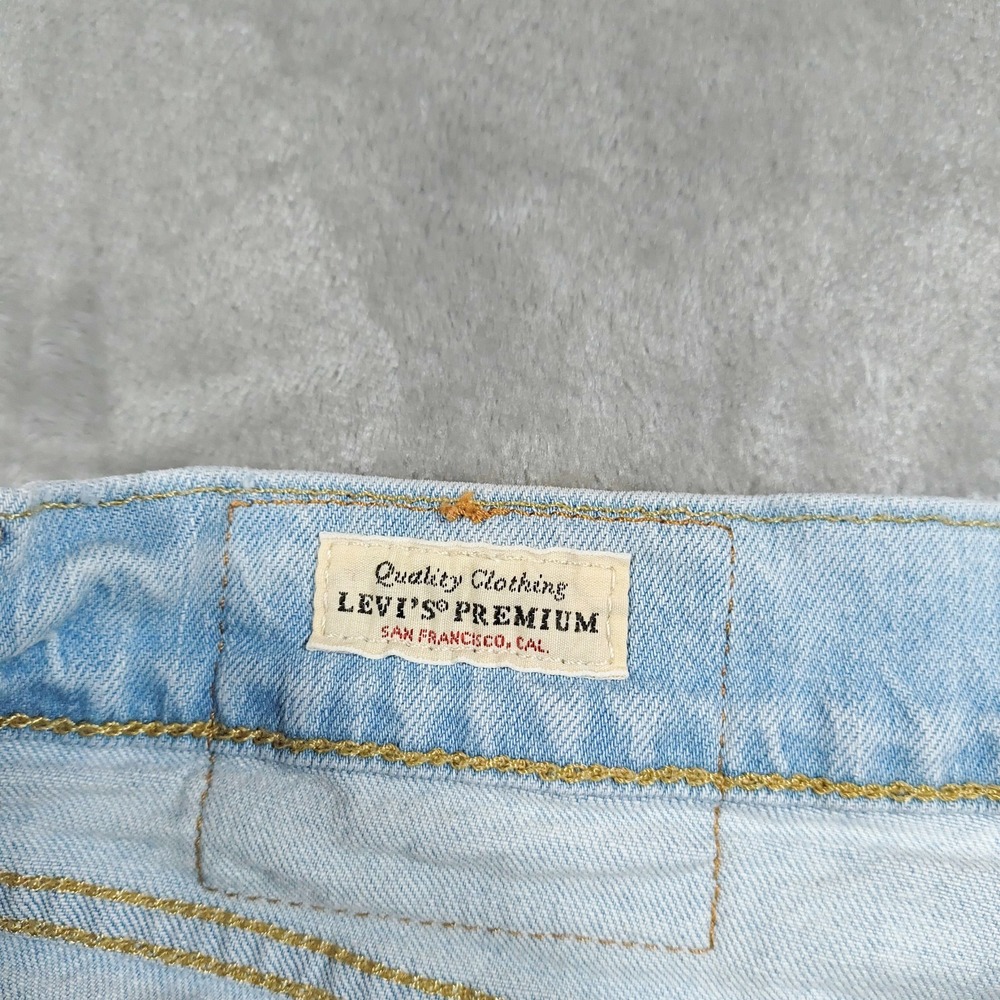 Levis 511 Premium Jeans Mens 30x30.5 Light Wash Slim Denim Cotton Distressed - Picture 3 of 16